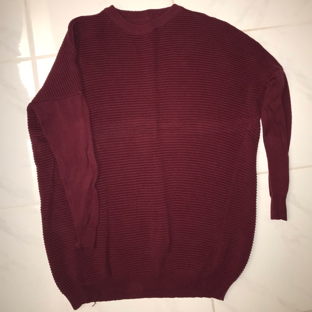 Burgundy sweater dress